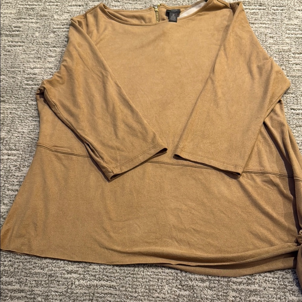 Chico's Camel Long Sleeve Women's Tee